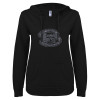 Thumbnail image for  ENZA Womens Black V Notch Raw Edge Fleece Hoodie