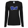 Thumbnail image for  Womens Black Long Sleeve V Neck Tee 