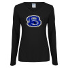 Thumbnail image for  Womens Black Long Sleeve V Neck Tee 
