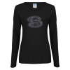 Thumbnail image for  Womens Black Long Sleeve V Neck Tee 