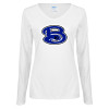 Thumbnail image for  Womens White Long Sleeve V Neck Tee