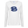 Thumbnail image for  Womens White Long Sleeve V Neck Tee
