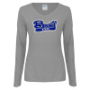 Thumbnail image for  Womens Grey Long Sleeve V Neck Tee 