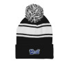 Thumbnail image for  Black/White Two Tone Knit Pom Beanie w/Cuff