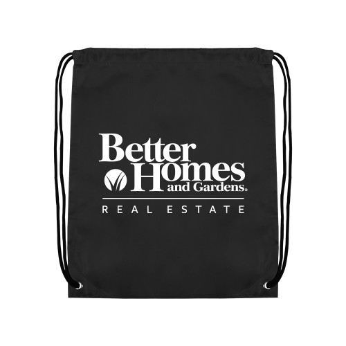 Black Drawstring Backpack-Core Logo
