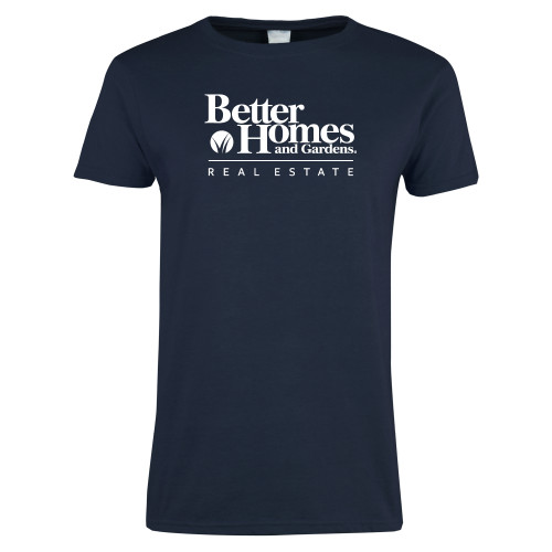 Womens Short Sleeve Navy Tee-Core Logo