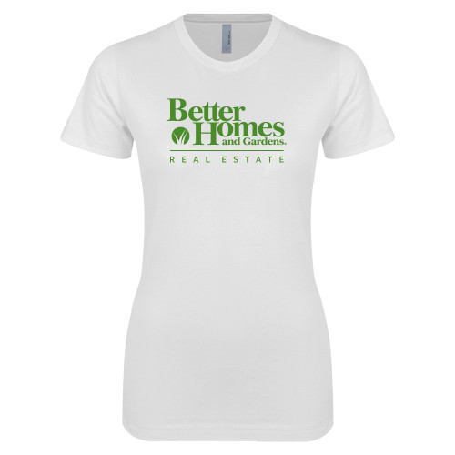 Next Level Womens White Boyfriend Tee-Core Logo