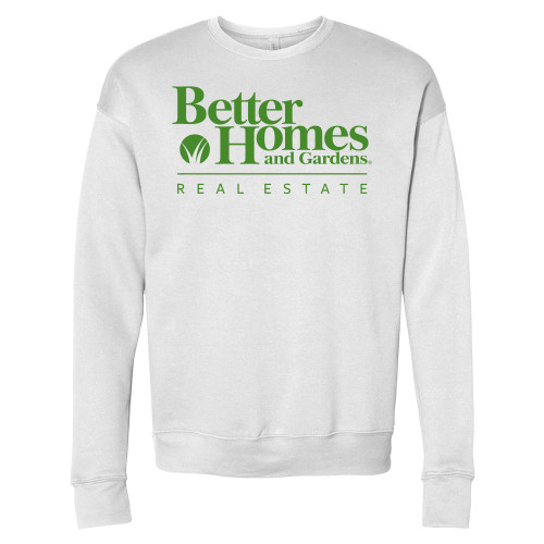 Bella + Canvas White Fleece Crew-Core Logo