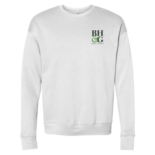  Bella + Canvas White Fleece Crew - BH&G Monogram