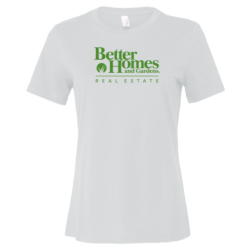 Bella + Canvas Womens White Relaxed Cotton T Shirt-Core Logo