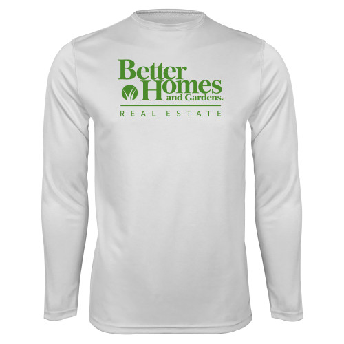 White Performance Long Sleeve Shirt-Core Logo