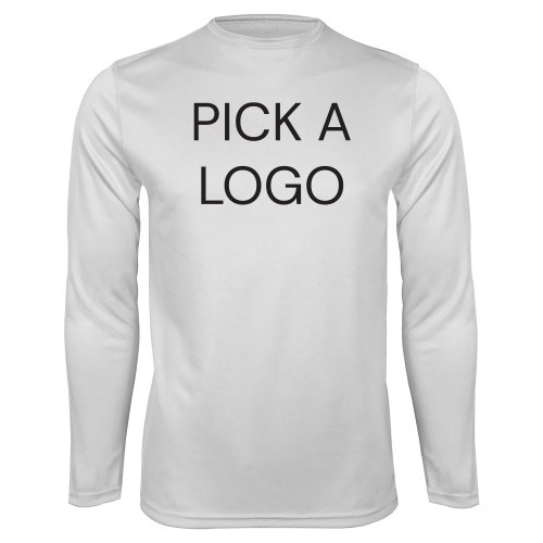 White Performance Long Sleeve Shirt-Blank for M Tools Setup