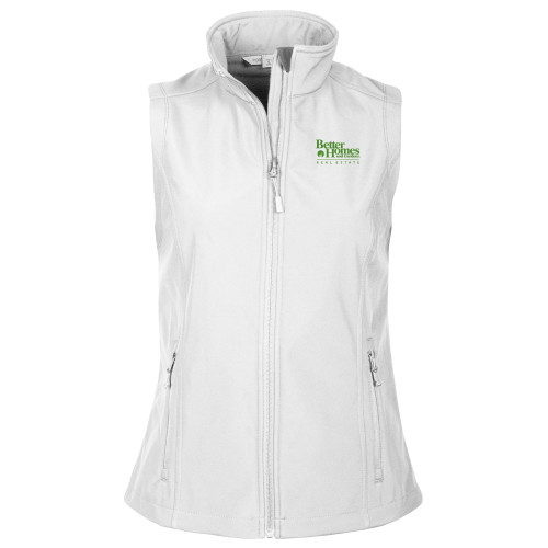 Womens White Core Softshell Vest-Core Logo