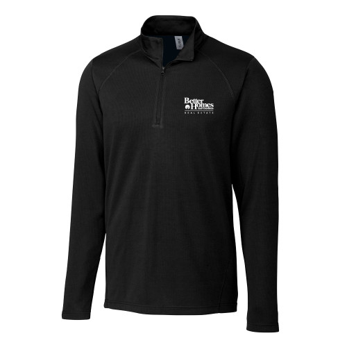 C&B Black Clique Ice Pique Half Zip-Core Logo
