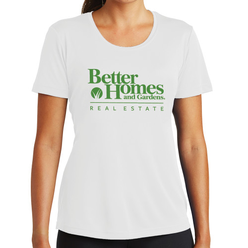 Womens White Performance Tee-Core Logo