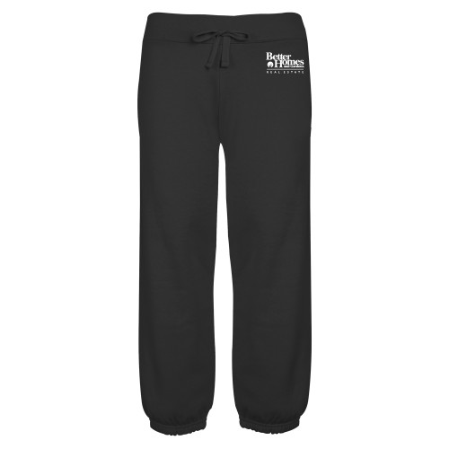 ENZA Womens Black Banded Fleece Capri-Core Logo