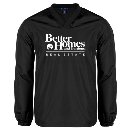 Black V Neck Raglan Windshirt-Core Logo