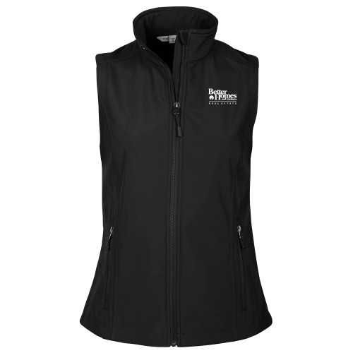 Womens Black Core Softshell Vest-Core Logo