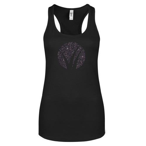 Next Level Womens Black Racerback Tank -F Graphite Soft Glitter