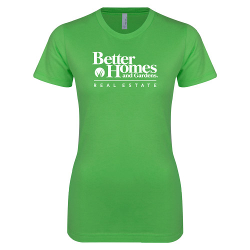 Next Level Ladies SoftStyle Junior Fitted Kelly Green Tee-Core Logo