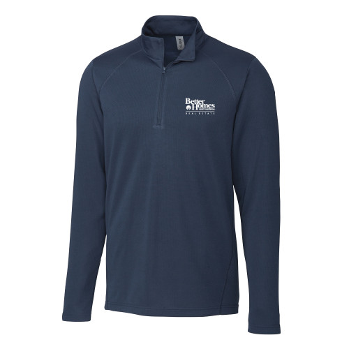 C&B Dark Navy Clique Ice Pique Half Zip-Core Logo