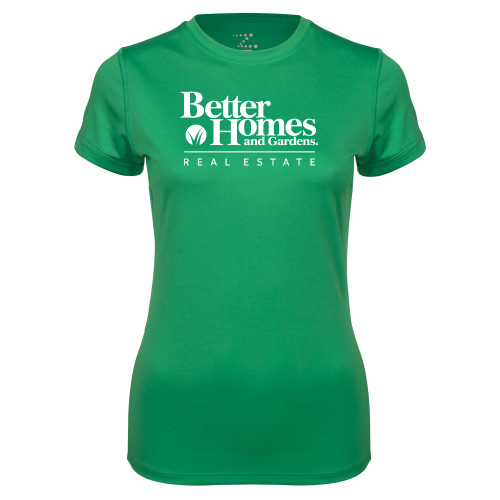 Womens Kelly Green Performance Short Sleeve Tee-Core Logo