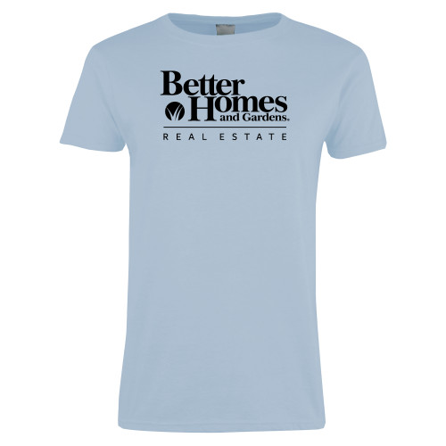 Womens Light Blue Short Sleeve Tee-Core Logo