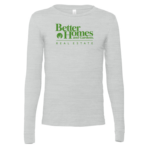 Bella + Canvas Ash Grey Jersey Cotton Long Sleeve T Shirt-Core Logo