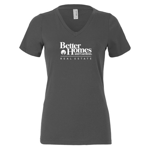 Bella + Canvas Womens Asphalt V Neck Cotton T Shirt-Core Logo