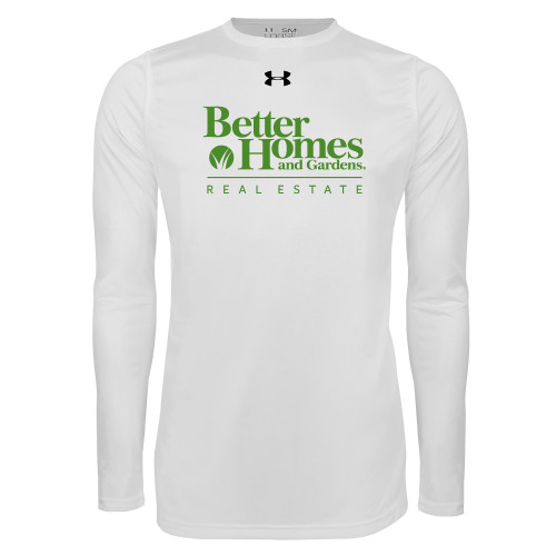 Under Armour White Long Sleeve Tech Tee-Core Logo