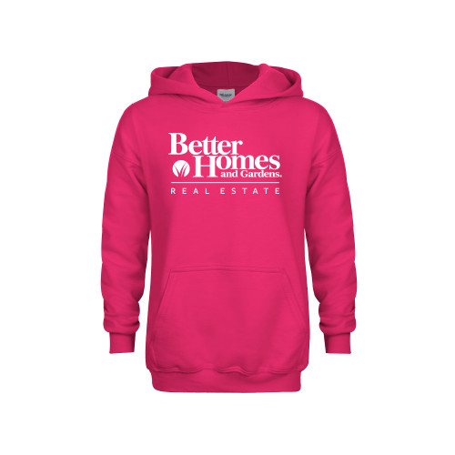 Youth Hot Pink Fleece Hoodie-Core Logo