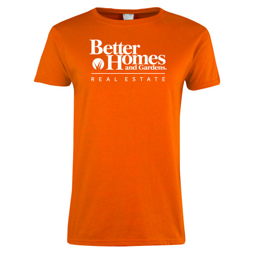 Womens Orange Short Sleeve Tee-Core Logo