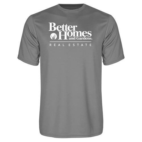 Grey Concrete Performance Tee-Core Logo