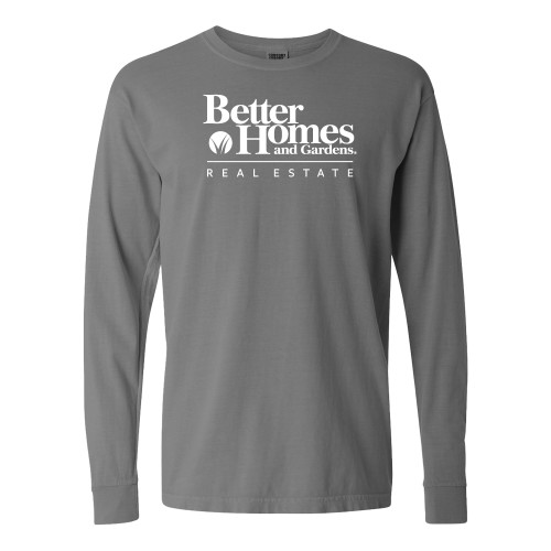 Comfort Colors Grey Long Sleeve T Shirt-Core Logo