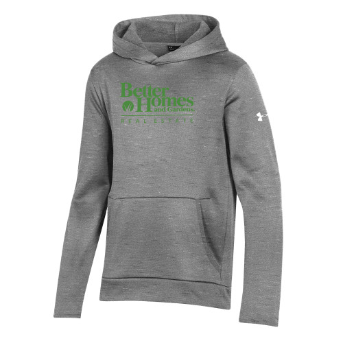 Under Armour Youth Grey Fleece Hoodie-Core Logo