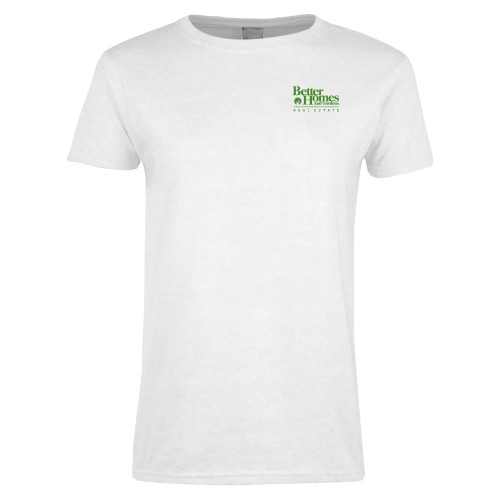 Womens White Short Sleeve Tee-Core Logo