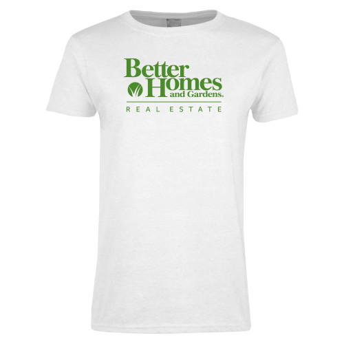 Womens White Short Sleeve Tee-Core Logo