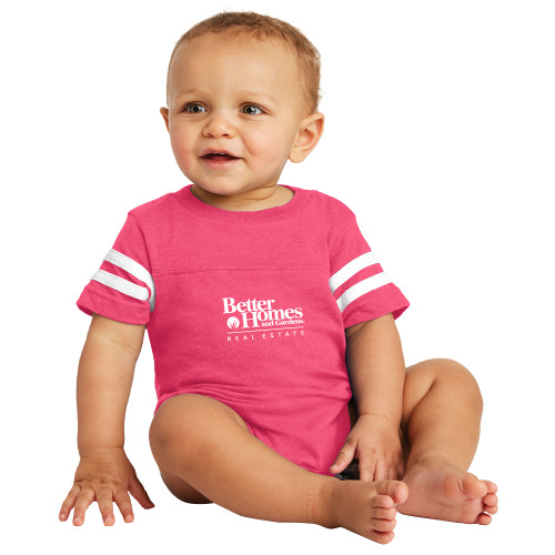 Vintage Hot Pink Jersey Onesie-Core Logo