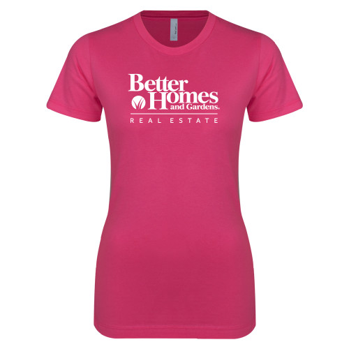 Next Level Womens Fuchsia Boyfriend Tee-Core Logo