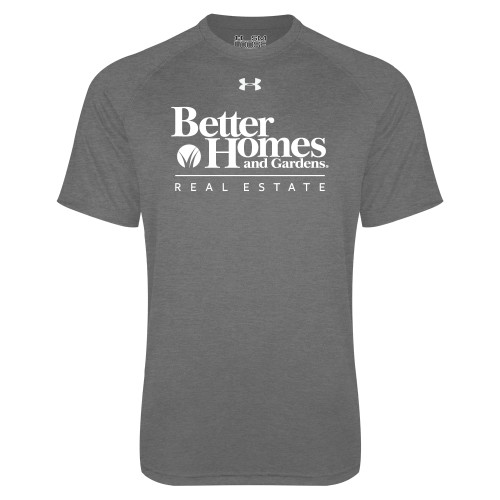 Under Armour Carbon Heather Tech Tee-Core Logo