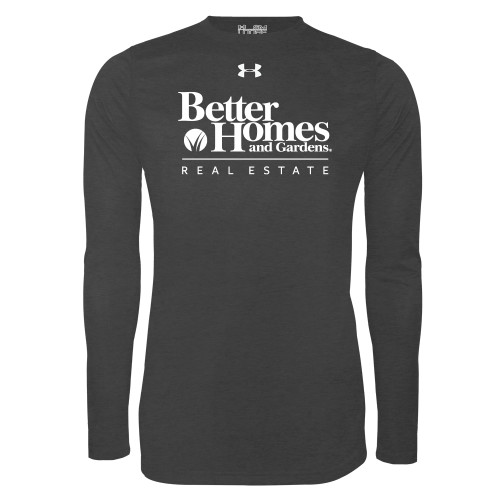 Under Armour Carbon Heather Long Sleeve Tech Tee-Core Logo