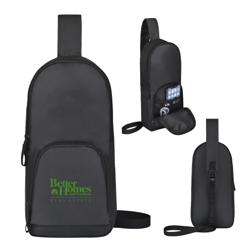 Repeat Lite Black Recycled Poly Sling-Core Logo