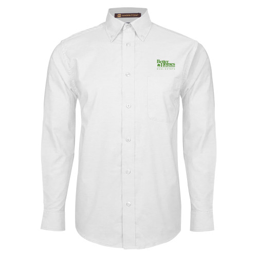 White Oxford Long Sleeve Shirt-Core Logo