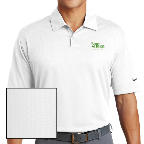 Nike Dri Fit White Pebble Texture Sport Shirt-Core Logo