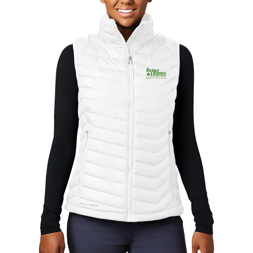 Columbia Womens White Powder Lite Vest-Core Logo