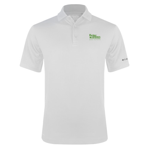 Columbia White Omni Wick Drive Polo-Core Logo