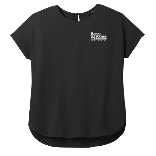 Mercer + Mettle Womens Black Stretch Crepe Crew-Core Logo