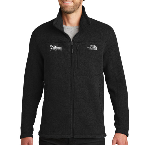 The North Face Black Heather Fleece Jacket-Core Logo