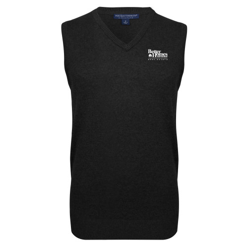 Black VNeck Sweater Vest-Core Logo