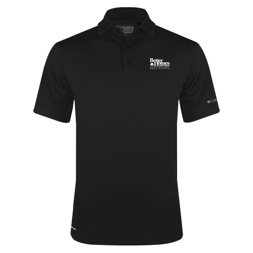 Columbia Black Omni Wick Drive Polo-Core Logo